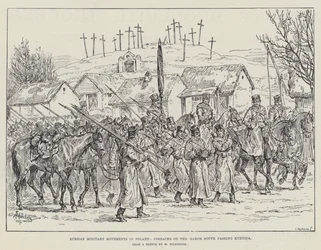 Russian Military Movements in Poland, Cossacks on the March South passing Kuznica